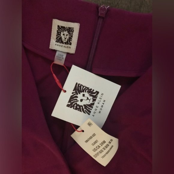 Anne Klein Women's Plus Crepe Fit & Flare Cocktail Dress in Merlot, Size 24W - Picture 5 of 8